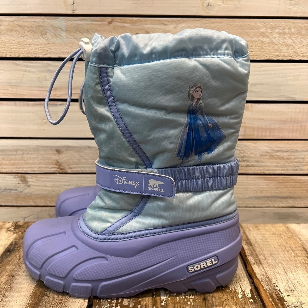 Sorel Blue Purple Disney Frozen Elsa Snow Boots Winter Kids Size 5 - Picture 9 of 9
